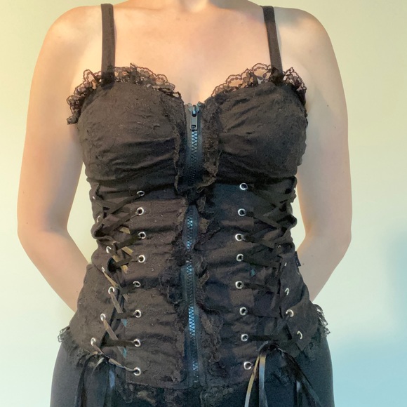 Tripp nyc Tops - Tripp Black Lace Up Corset